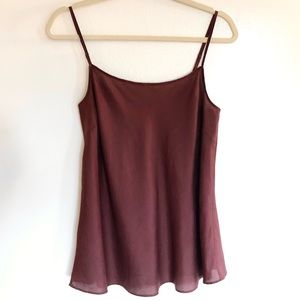 Peruvian Connection 🦙 100% Silk Burgundy Tank Top - Medium